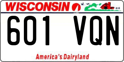 WI license plate 601VQN
