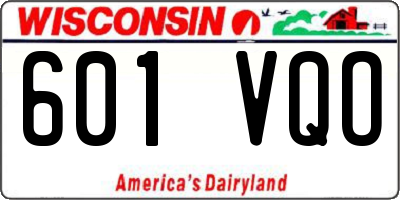 WI license plate 601VQO