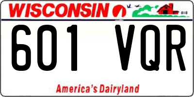WI license plate 601VQR