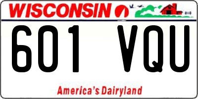 WI license plate 601VQU