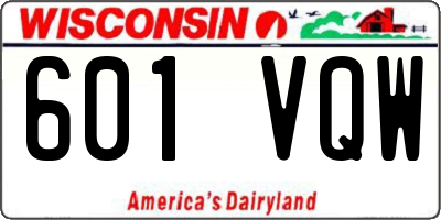 WI license plate 601VQW