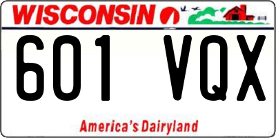 WI license plate 601VQX