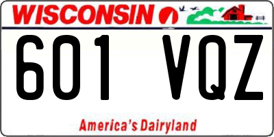 WI license plate 601VQZ