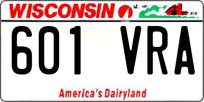 WI license plate 601VRA