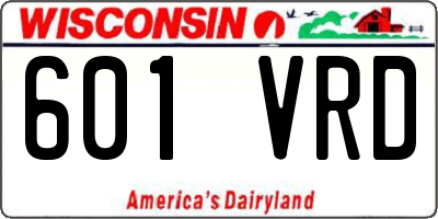WI license plate 601VRD