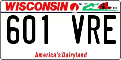 WI license plate 601VRE
