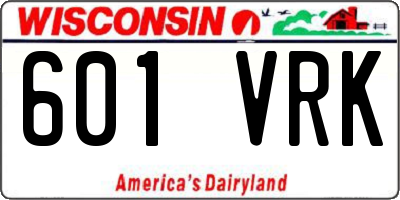 WI license plate 601VRK