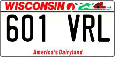 WI license plate 601VRL