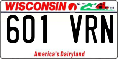 WI license plate 601VRN