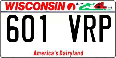 WI license plate 601VRP