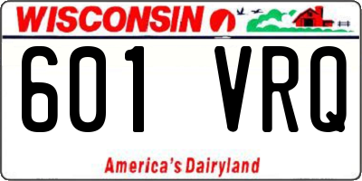 WI license plate 601VRQ