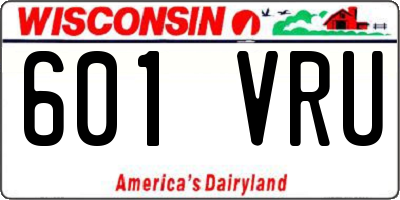 WI license plate 601VRU