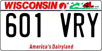 WI license plate 601VRY
