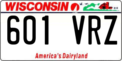 WI license plate 601VRZ