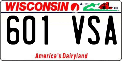 WI license plate 601VSA