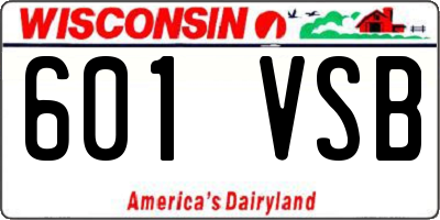 WI license plate 601VSB