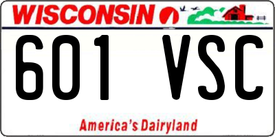 WI license plate 601VSC