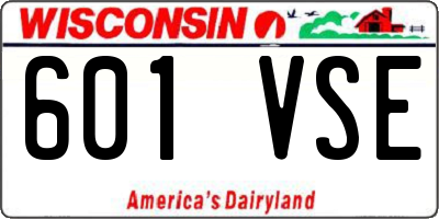 WI license plate 601VSE