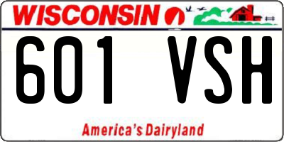 WI license plate 601VSH