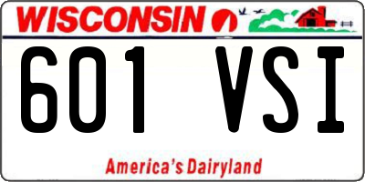 WI license plate 601VSI