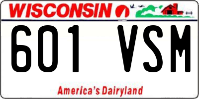 WI license plate 601VSM