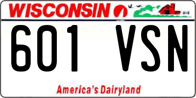 WI license plate 601VSN