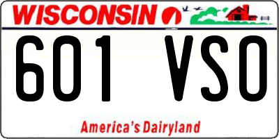 WI license plate 601VSO