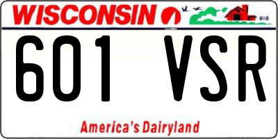 WI license plate 601VSR