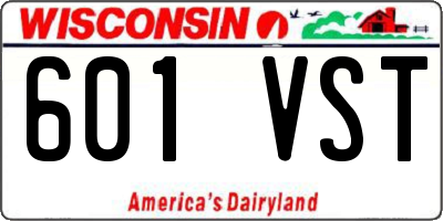 WI license plate 601VST