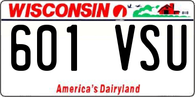 WI license plate 601VSU