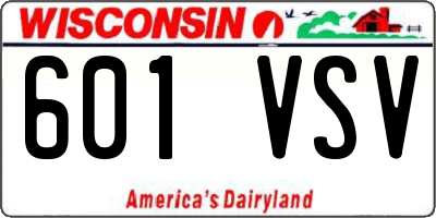 WI license plate 601VSV