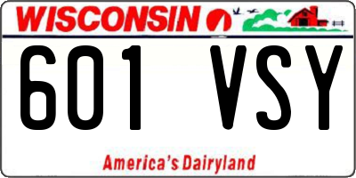 WI license plate 601VSY