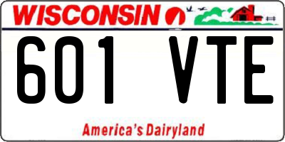 WI license plate 601VTE