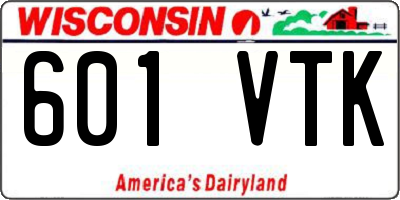 WI license plate 601VTK