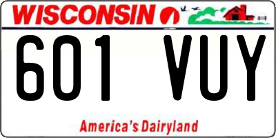 WI license plate 601VUY