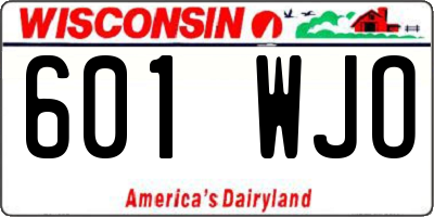 WI license plate 601WJO