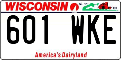 WI license plate 601WKE