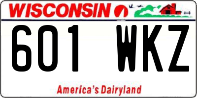 WI license plate 601WKZ