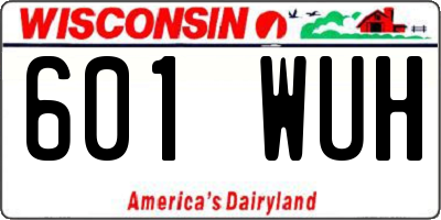 WI license plate 601WUH