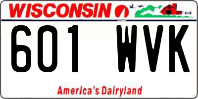 WI license plate 601WVK