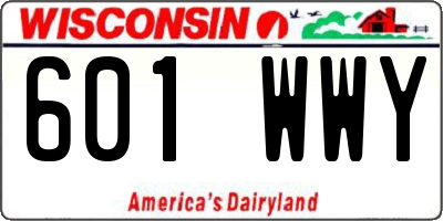 WI license plate 601WWY