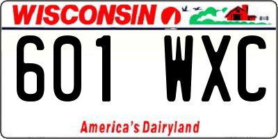 WI license plate 601WXC