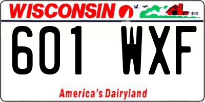 WI license plate 601WXF