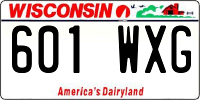 WI license plate 601WXG