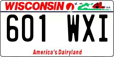 WI license plate 601WXI