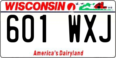 WI license plate 601WXJ