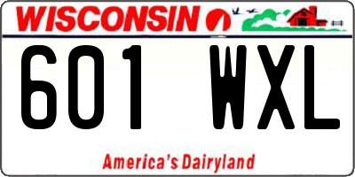 WI license plate 601WXL