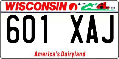 WI license plate 601XAJ