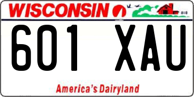 WI license plate 601XAU