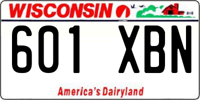 WI license plate 601XBN